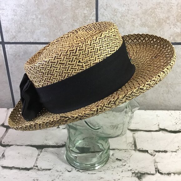 1997 US Womens Open Pumpkin Ridge Straw Hat Wide Brim Bowed Golf Sun Derby - Picture 5 of 7